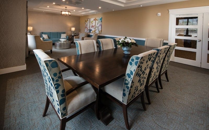 Assisted Living Common Room with Long Table